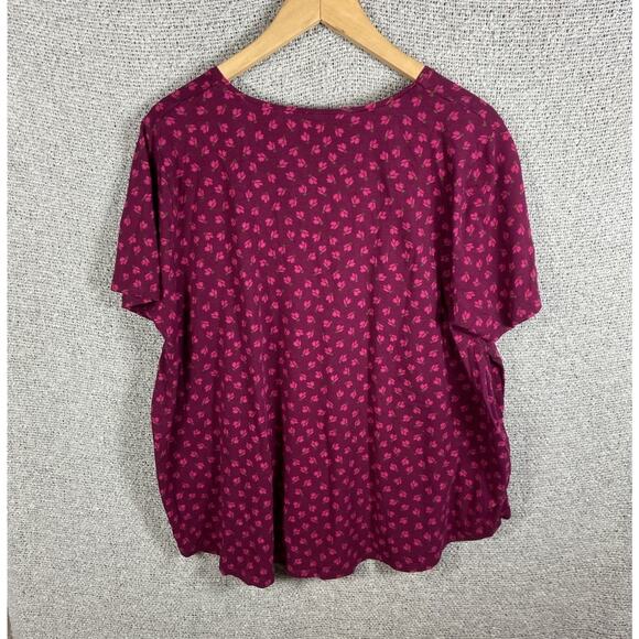 Gudrun Sjoden Shirt Women’s XXL Short Sleeve Floral Organic Cotton Lagenlook - Picture 9 of 12